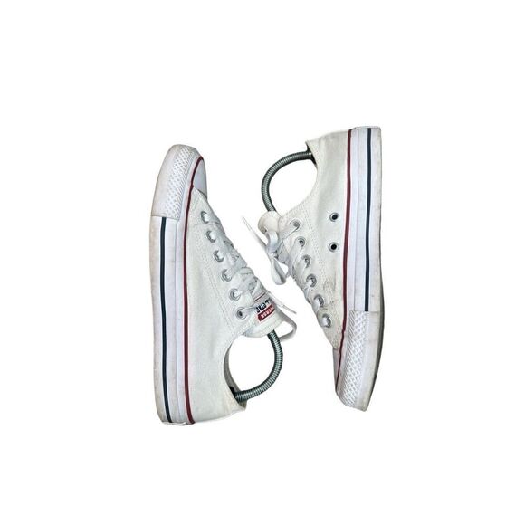 converse low top sneakers white canvas lace up shoes women’s size 7 - Picture 4 of 11